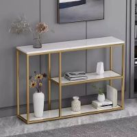 Bàn console POSY khung sắt mặt đá