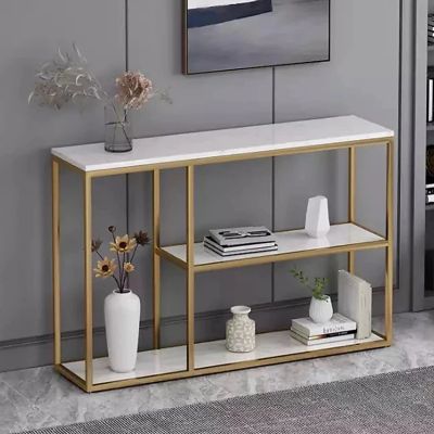 Bàn console POSY khung sắt mặt đá
